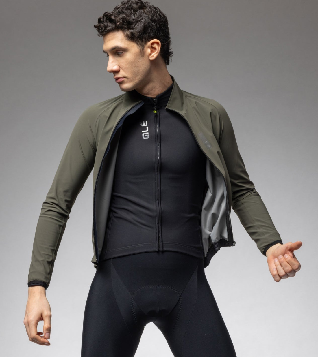 GIUBBINO ALÉ KLIMATIK RACING 2.0 ANTIPIOGGIA - Verde Militare